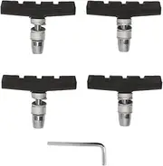 Baxnore 2 Pairs Bike Brakes Pads Set Noiseless Anti Slip Mountain Bicycle V Brake Pads with Hex Nuts Spacers