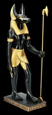 Anubis Standing Very Large Black and Gold Statue, Great Details 56cm. Great.