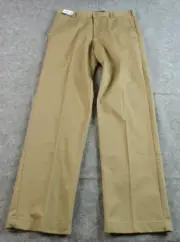 IZOD Mens 33x32 Heritage Chino Wrinkle Free Smooth Touch Flat Front Pants NWT