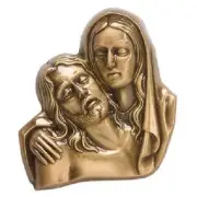 Brass Mother Mary Applique for Funeral Box/Cube Cremation Urn, Pewter Also Avail