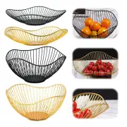 Iron Wire Fruit Bowl Bread Basket Storage Dish Dining Home Decor> Object U9L0