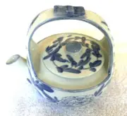 SMALL BLUE & WHITE DECORATIVE TEAPOT FOR WINDOW LEDGE OR SHELF 4X4 INCHES.