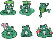 6 PCS Cute Cartoon Frog Embroidered Applique Iron On Sew On Patch