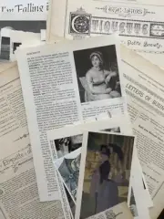 Vintage Women Literature Theme ephemera book pages & cut outs, junk journal
