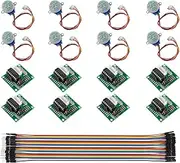 DIANN 8 Sets 28BYJ-48 ULN2003 5V Stepper Motor + ULN2003 Driver Board+40 Pin Cable M/F