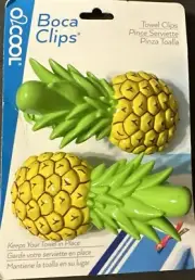 2 Pineapple Boca Clips Towel Clips NEW!