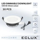 30Pack 13W 90-95mm cutout LED Downlight Tri-Color Changeable Dimmable Flat Light