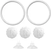 Betta Fish Exercise Ring - Betta Fish Feeding Ring | Silicone Betta Fish Toys Hoops with Suction Cup and 3 Aquarium Filter Balls Betta Turtles Exercise Toys for Small Tank