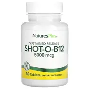 NaturesPlus, Shot-O-B12, 5,000 mcg, 30 Tablets