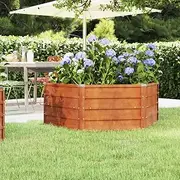 Garden Raised Bed Rusty 129x129x45 cm Corten Steel Outdoor Planter Box Gardening