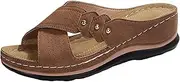 [IWIHMIV] Womens Orthopedic Sandals Wedge Sandals for Women Comfortable Summer Platform Sandals Slip on Walking Beach Wedges Shoes