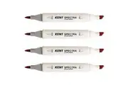 4x Kent Spectra Graphic Technical Markers Creative Drawing Design Deep Red