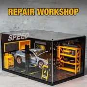 1/24 Scale Alloy Assembley Lighting Car Garage Model Repair Workshop Scene