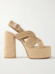[CASTAÑER] CASTAÑER - Fulvia 120 Raffia Platform Sandals - Beige - IT38 IT 38 Neutrals