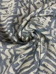 2.5 yd Romo Mark Alexander Khari Atlantic Blue Printed Linen Upholstery Fabric