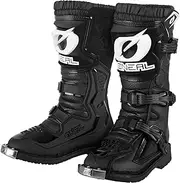 O'NEAL | Motocross Boots | Kids | Enduro Motorcycle | Comfort thanks to Air Mesh Inner | Four Clasp Buckles | Synthetic Material | Rider Pro Youth Boots | Black, black, 2.5 AU