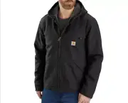 Carhartt Jacket MEN'S WASHED DUCK Sherpa Lined JACKET 2XL BLACK