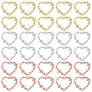 30Pcs Heart Flower Shape Alloy Open Back Bezel Pendants Resin Frame 3 Color