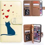 iPhone SE 2022 Case,iPhone SE 2020 Case,iPhone 8 Case,Bcov Black Cat White Cat in Love Multifunction Wallet Leather Case Flip Cover with Multi Card Slots Pocket Wrist Strap for iPhone SE/8/7