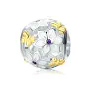 Silver plating Spring Collection Flower & Butterfly Charm Beads Fit Charm Bracelet Jewelry