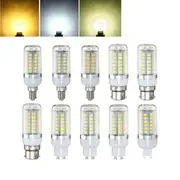E27 E14 B22 G9 GU10 4.5W 48 SMD 5050 LED Pure White Warm White Natural White Cover Corn Bulb AC220V GU10 Pure White