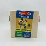 Melissa & Doug Shape Sorting Cube Classic Wooden Toy -12 Wooden Shapes Ages 2+