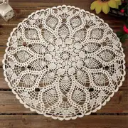 60cm Cotton Hand Crochet Round Lace Hollow Out Tablecloth Table Cloth Cover White