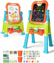 Easel Kids 4 in 1 Double Sided Kids Art Easel Magnetic White Board Chalk Board