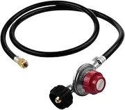 Propane Regulator - High Pressure Propane Regulator Valve with Brass Connector, 20 PSI Hose | Grill Pressure for Stoves, Burners, Cookers, Outdoor Heaters, BBQs, and Camping