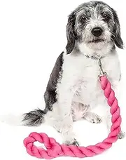 PET LIFE 'Tough-Tugger' Industrial-Strength Shock Absorption Woven Pet Dog Leash, One Size, Pink