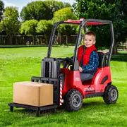 12V Kids Rigo Electric Ride On Car Forklift Loader Toys Cars Remote Red