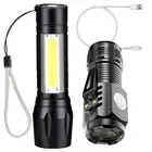 1Pc Super Bright Flashlight Three Eyes Clip Light Mini Small Torch Camping Torch