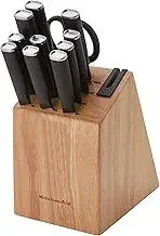 KitchenAid Classic 12 Piece Knife Block Set with Built in Knife Sharpener, High Carbon Japanese Stainless Steel Kitchen Knives, Sharp Kitchen Knife Set with Block, Rubberwood