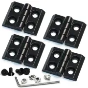 Black Zinc Alloy Hinge ，Door Frame Hinges for 2020 Aluminum Extrusion Pro