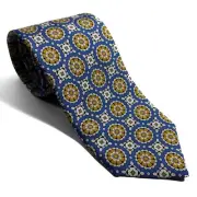 Azure Blue Geometric Silk Tie (Handmade in England)