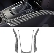 RRX 3pcs Car Interior Center Console Panel Side Covers Stckers Gear Shife Surround Real Carbon Fiber Decal Accessories for Audi A5 Hard Top 2008 2009 2010 2011 2012 2013 2014 2015 2016 (Black)