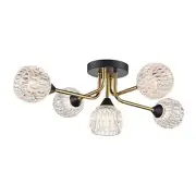 Modern Crystal Ceiling Light Fixture Contemporary 5-Lights Sputnik Gold-Ceiling