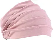[BESTYASH] Soft Women's Cotton Sleep Hat Beanie Cap for Chemotherapy Hair Protection Sleepwear Turban Pink