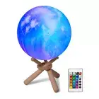 3D Moon Lamp Kids Night Light Galaxy Lamp 16 Colors Moon Light w/ Wood AmTUZ
