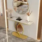 High-end Console Table Scratch-resistance Sintered Stone Top Unique Leaf Base AU