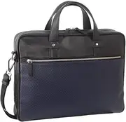 Pierre Cardin Mens Pebbled Leather Computer Laptop Bag Travel Overnight - Black