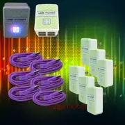6X 4 USB PORT HUB WALL ADAPTER+3FT CABLE POWER CHARGER PURPLE GALAXY NOTE NEXUS