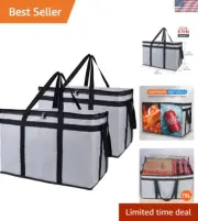 2-Pack Insulated Food Delivery Bag for Hot and Cold Meal, XXX-Large Grocery T...