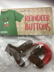 Reindeer Buttons Sewing DIY Christmas Blumenthal Lansing shirt craft 5 Buttons
