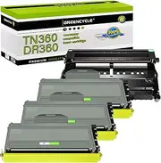 greencycle (1 Drum + 3 Toner) Replacement Toner Cartridge and Drum Set Compatible for Brother DR360 + TN360 MFC-7340/7440/7840 Series Printer