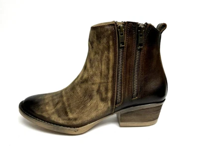 Corral Womens Burnished Brown Double Zip Boot Size 8 M