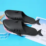 Black Slippers Cute Shark Slides Summer Home Non-slip Couples Outdoor Beach