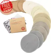 14-Pack Organic Bamboo Nursing Pads - Reusable Breast Pads for Breastfeeding, Ni