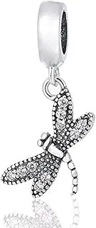 [ABAOLA] Glittering Dragonfly Dangle Charm 925 Sterling Silver Pet Charms for European Bracelet