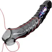 Cock Ring Extender Ultra-Soft Enlarger for Couples Vibrating Dildo,Realistic Penis Enlarger with Cock Ring, Reusable Penis Extension with Clitoral Stimulator, Sex Toys for Adult Men